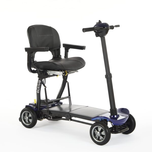 Motion Healthcare eDrive – Purple | Folding Travel Scooter with Airline Friendly Battery