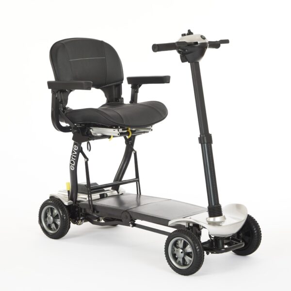 Motion Healthcare eDrive – Silver | Stylish Folding Mobility Scooter 9 Mile Range
