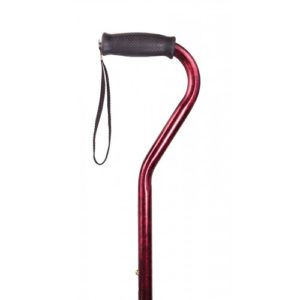 Aluminium Adjustable Height Fixed Walking Cane with Offset Handle-0