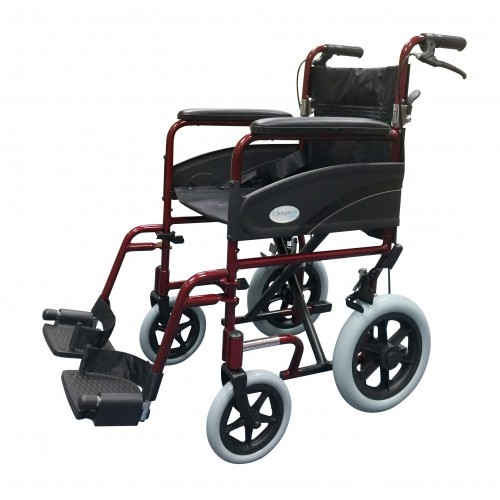 Lightweight Folding 10.5kg Transit Wheelchair with Handbrakes-0