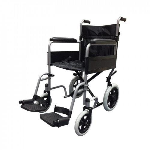 Lightweight Steel Folding Transit Wheelchair with Puncture Proof Wheels-0
